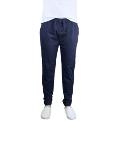 Galaxy By Harvic Men's Basic Stretch Twill Joggers In Navy