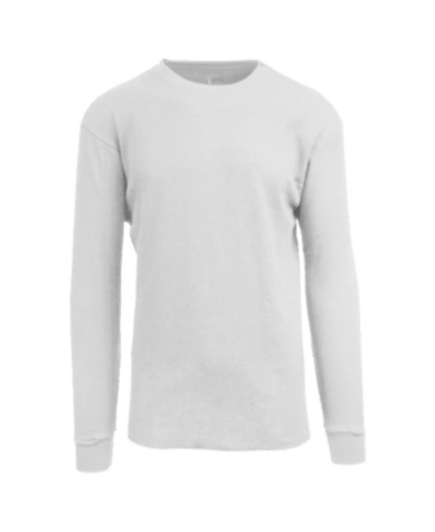 Galaxy By Harvic Men's Oversized Long Sleeve Thermal Shirt In White