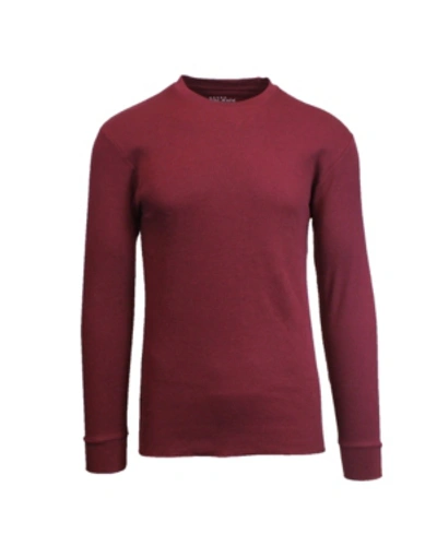 Galaxy By Harvic Men's Oversized Long Sleeve Thermal Shirt In Burgundy