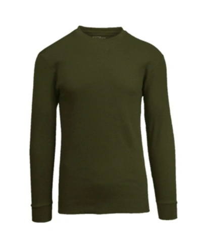 Galaxy By Harvic Men's Oversized Long Sleeve Thermal Shirt In Olive