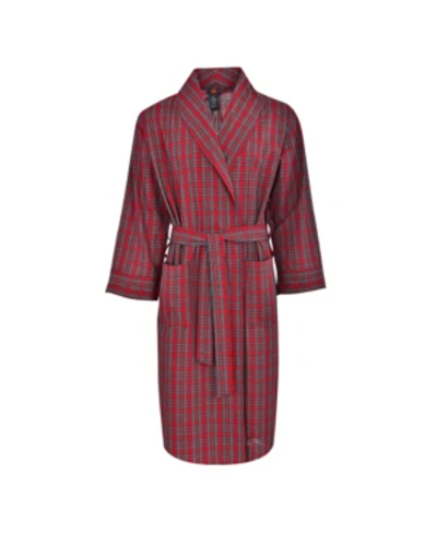 Hanes Platinum Hanes Men's Big And Tall Woven Shawl Robe In Red Plaid