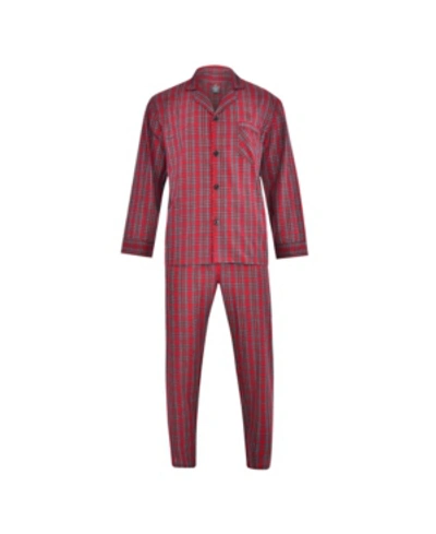 Hanes Platinum Hanes Men's Big And Tall Cvc Broadcloth Pajama Set In Red Plaid