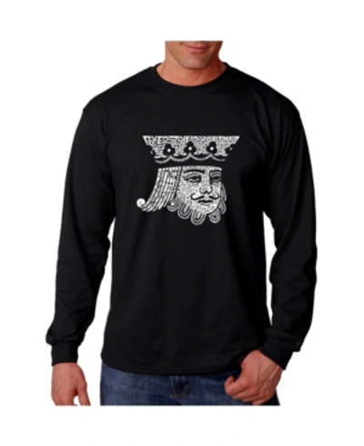 La Pop Art Men's Word Art Long Sleeve T-shirt In Black