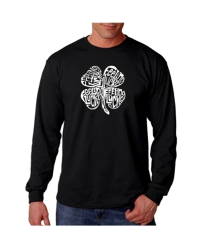 La Pop Art Men's Word Art Long Sleeve T-shirt In Black