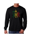 La Pop Art Men's Word Art Long Sleeve T-shirtt, One Love In Black