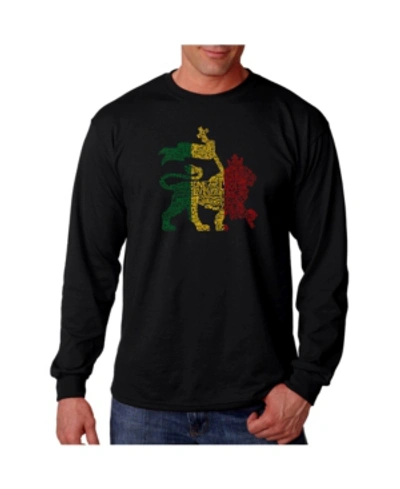 La Pop Art Men's Word Art Long Sleeve T-shirtt, One Love In Black