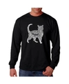 La Pop Art Men's Word Art Hooded Sweatshirt - Cat In Black