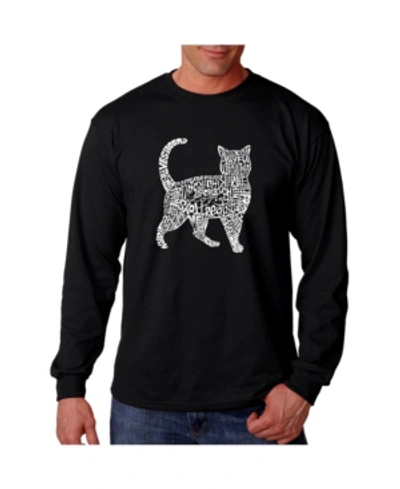 La Pop Art Men's Word Art Long Sleeve T-shirt In Black