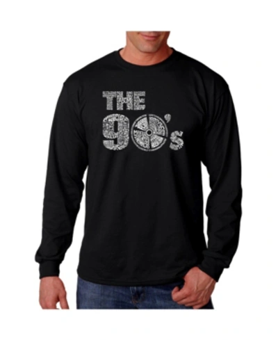 La Pop Art Men's Word Art Long Sleeve T-shirt- The 90's In Black