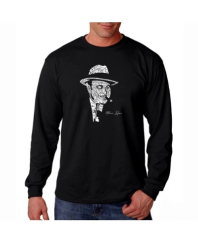 La Pop Art Men's Word Art Long Sleeve T-shirt- Al Capone In Black