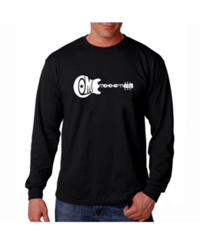 La Pop Art Men's Word Art Long Sleeve T-shirt- Come Together In Black