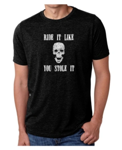 La Pop Art Men's Premium Word Art T-shirt In Black