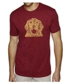 La Pop Art Men's Premium Word Art T-shirt - Dog In Burgundy