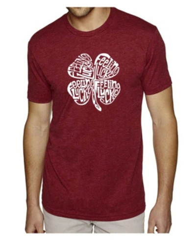 La Pop Art Men's Premium Word Art T-shirt In Burgundy