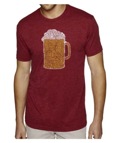 La Pop Art Men's Premium Word Art T-shirt - Slang Terms For Being Wasted In Burgundy