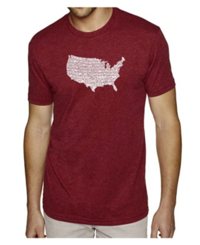 La Pop Art Men's Premium Word Art T-shirt In Burgundy