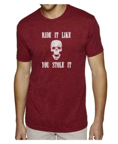 La Pop Art Men's Premium Word Art T-shirt In Burgundy