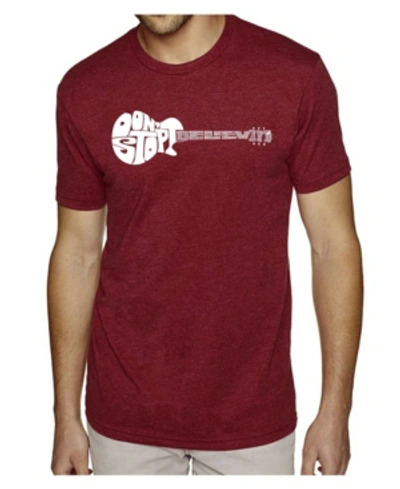 La Pop Art Men's Premium Word Art T-shirt In Burgundy