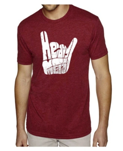 La Pop Art Men's Premium Word Art T-shirt In Burgundy