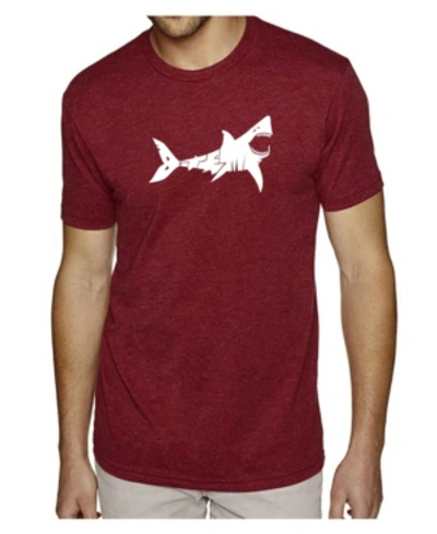 La Pop Art Men's Premium Word Art T-shirt In Burgundy