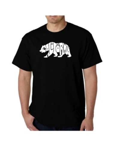 La Pop Art Men's Word Art T-shirt - California Bear In Black