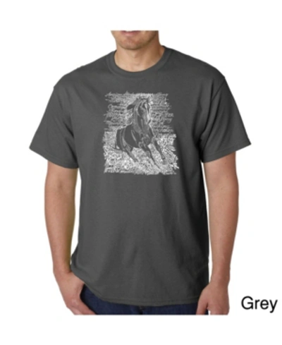 La Pop Art Men's Word Art T-shirt In Gray