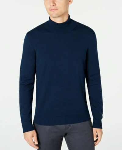 Alfani Men's Turtleneck Sweater, Created For Macy's In Neo Navy