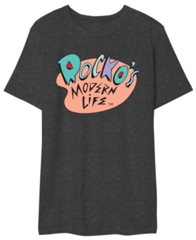 Hybrid Nickelodeon Men's Rocko's Modern Life Graphic Tshirt In Charcoal Heather