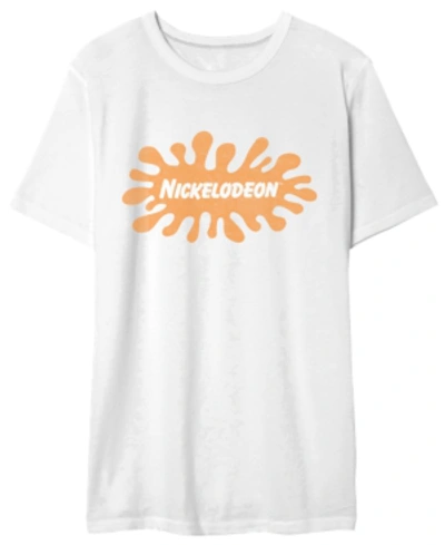 Hybrid Nickelodeon Men's Logo Graphic Tshirt In White