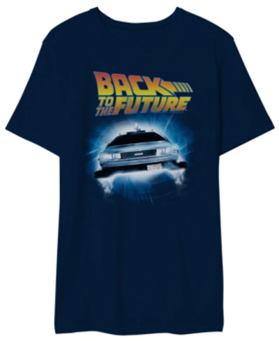 Hybrid Back To The Future Men's Delorean Graphic Tshirt In Navy