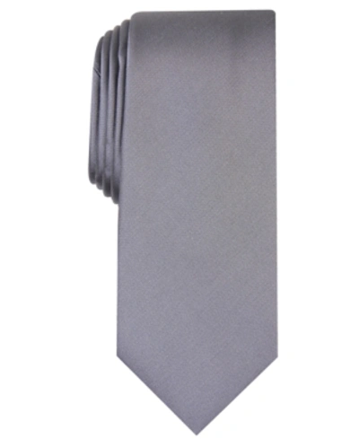 Alfani Men's Solid Texture Slim Tie, Created For Macy's In Charcoal