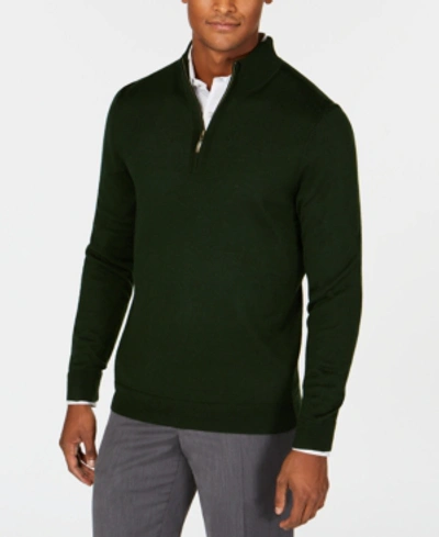 Club Room Men's Quarter-zip Merino Wool Blend Sweater, Created For Macy's In Ivy League