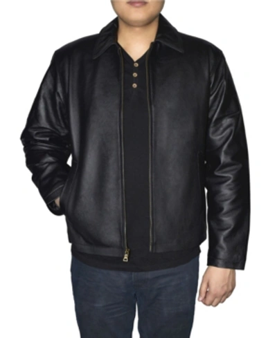 Victory Sportswear Retro Leather Men's Jacket In Black