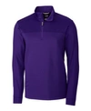 Cutter & Buck Virtue Eco Pique Recycled Quarter Zip Mens Pullover Jacket In College Pu