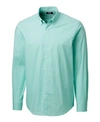 Cutter & Buck Soar Windowpane Check Tailored Fit Long Sleeve Shirt In Fresh Mint
