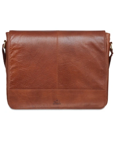 Mancini Arizona Collection Laptop/ Tablet Messenger Bag In Camel