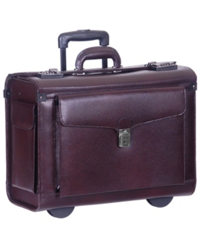 Mancini Business Collection Wheeled Laptop Catalog Case In Burgundy