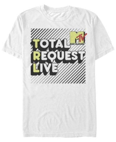 Mtv Men's Total Request Live Bubble Letters Short Sleeve T-shirt In White