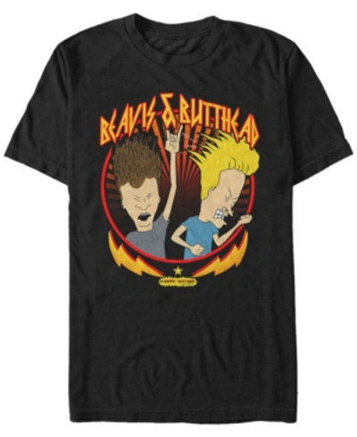 Beavis And Butthead Mtv Men's Metal Head Short Sleeve T-shirt In Black