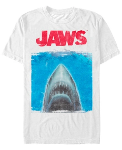 Jaws Men's Shark Movie Poster Short Sleeve T-shirt In White
