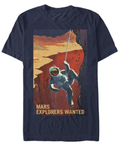Nasa Men's Mars Explores Wanted Short Sleeve T-shirt In Navy