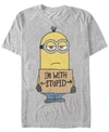 MINIONS MINIONS ILLUMINATION MEN'S DESPICABLE ME I'M WITH STUPID SHORT SLEEVE T-SHIRT