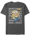 Minions Illumination Men's Despicable Me Bananas Short Sleeve T-shirt In Charcoal Heather