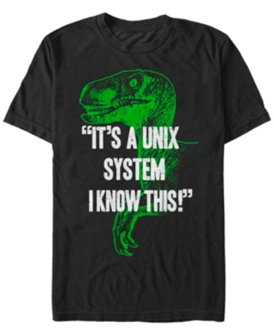 Jurassic Park Men's It's A Unix System I Know This Short Sleeve T-shirt In Black