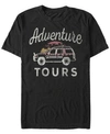 Jurassic Park Men's Distressed Vintage-like Adventure Tours Short Sleeve T-shirt In Black