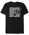 MTV MTV MEN'S BLACK AND WHITE CHECKERED LOGO SHORT SLEEVE T-SHIRT