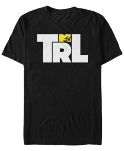 Mtv Men's Total Request Live Box Letters Logo Short Sleeve T-shirt In Black