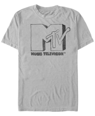 Mtv Men's Sharpie Logo Short Sleeve T-shirt In Silver