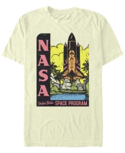 Nasa Men's Retro Pop Art United States Space Program Short Sleeve T-shirt In Natural