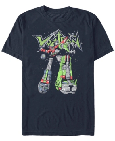 Voltron: Defender Of The Universe Men's Defensive Strikes Short Sleeve T-shirt In Navy